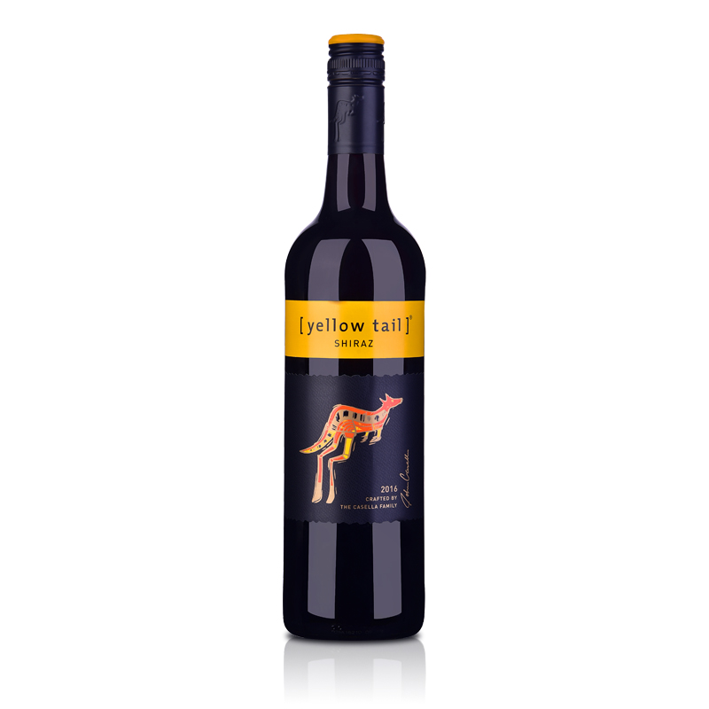 澳洲红酒澳大利亚黄尾袋鼠西拉红葡萄酒750ml（又名：西拉子、设拉子）