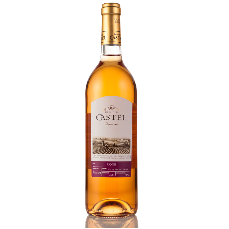 法国原装进口CASTEL家族牌玫瑰干红葡萄酒750ml