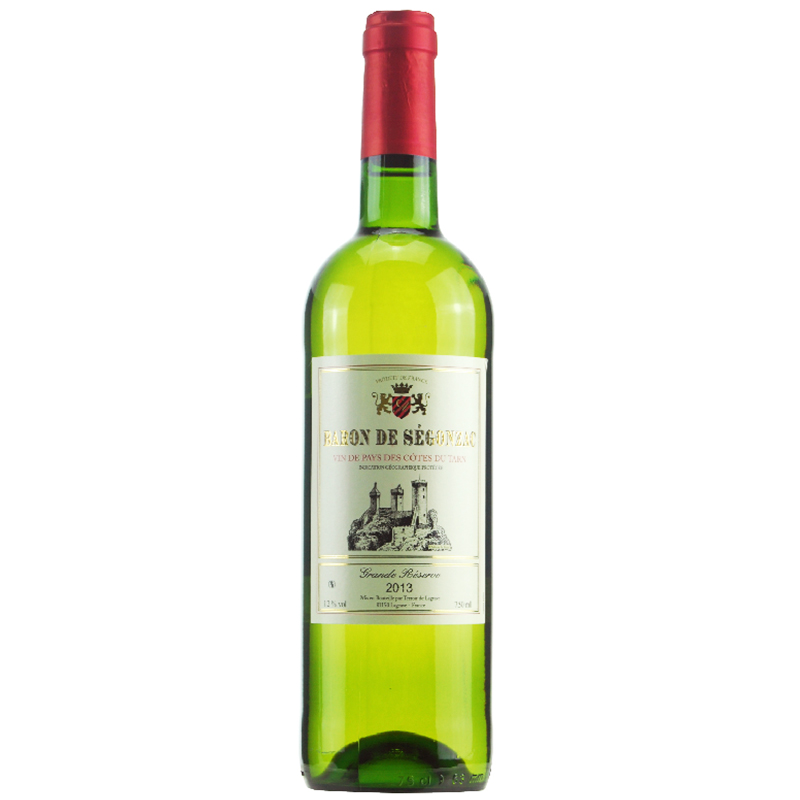 法国红酒法国（原瓶进口）葛拉芙男爵干白葡萄酒750ml