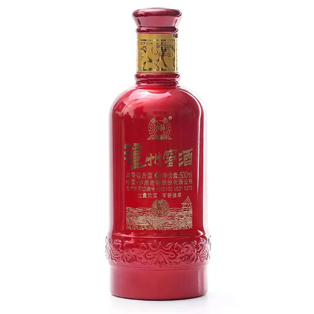 泸州老窖 窖酒喜庆装 52度浓香型白酒 红色 500ml 单瓶装