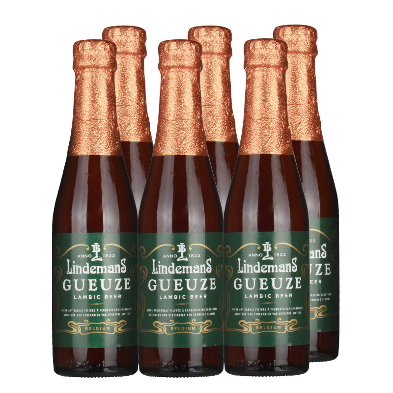 比利时进口啤酒林德曼混酿水果味啤酒250ml（6瓶装）