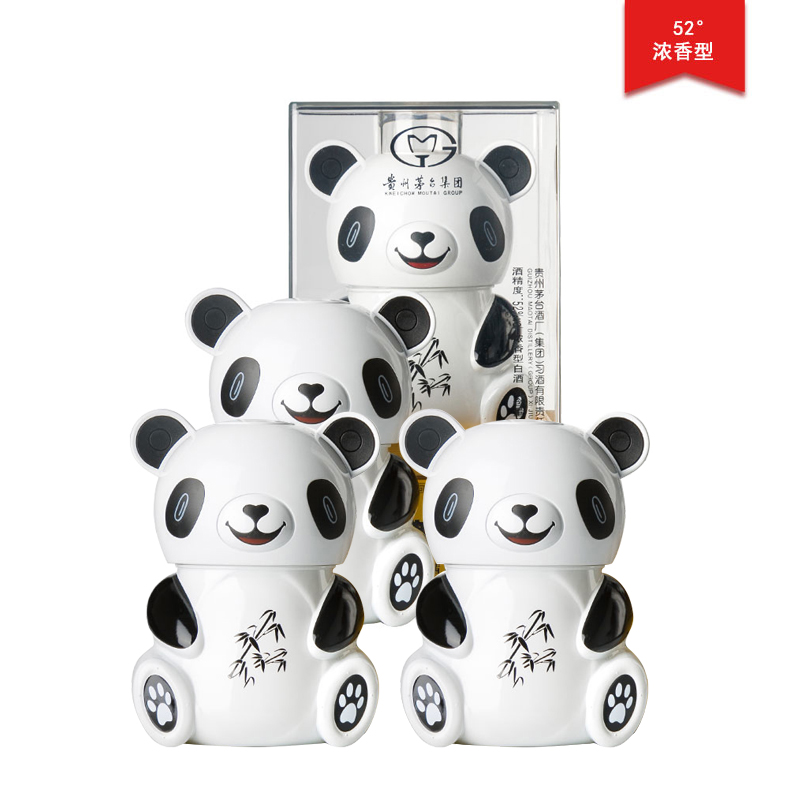 【茅台特卖】贵州茅台集团经典熊猫造型茜茜52度500ml 浓香型白酒礼盒 4支装