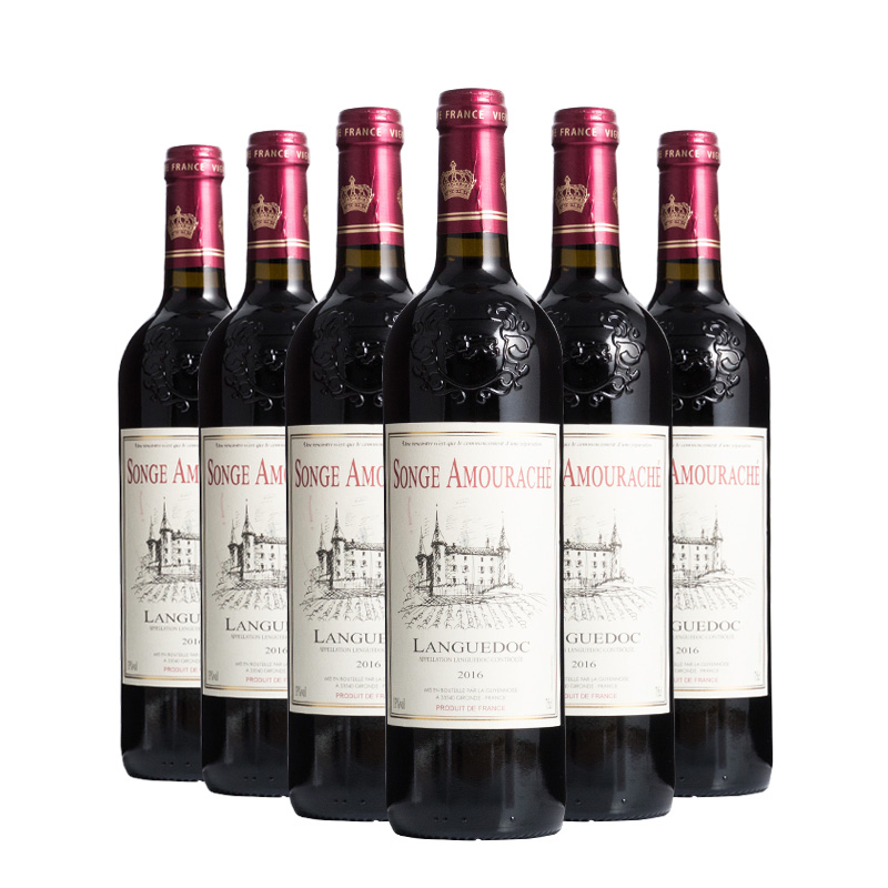 法国红酒原瓶进口爱思堡朗格多克红葡萄酒750ml*6瓶整箱装