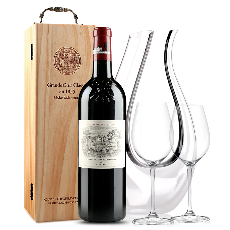 拉菲古堡干红葡萄酒 大拉菲 法国原瓶进口红酒 2015年 正牌 750ml