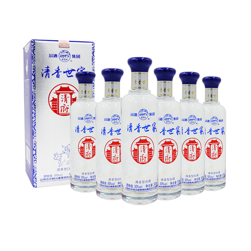 50°汾酒集团清香世家清府酒500ml（6瓶装）