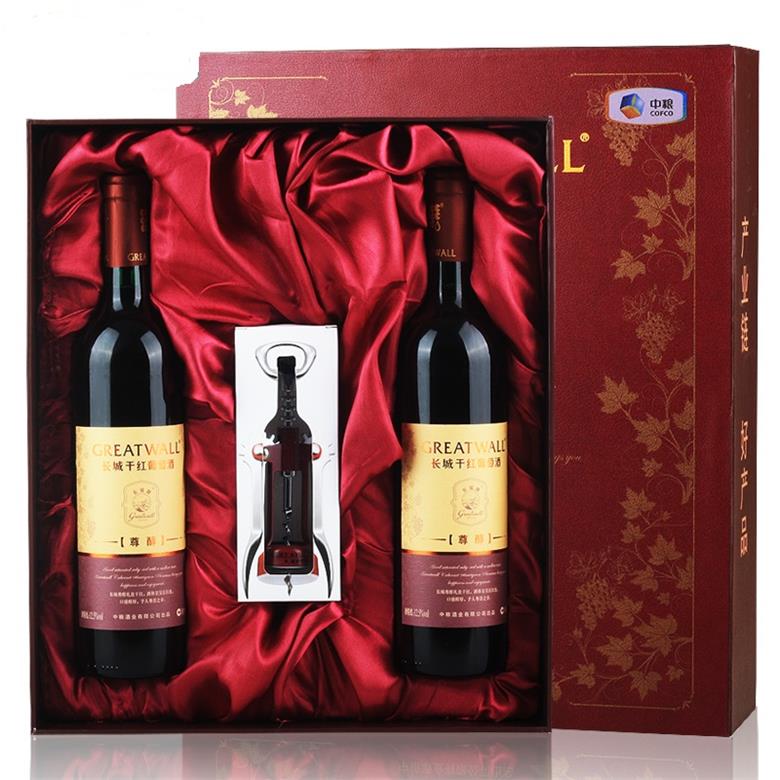 中国长城沙城尊醇双支装礼盒干红葡萄酒750ml（2瓶装）