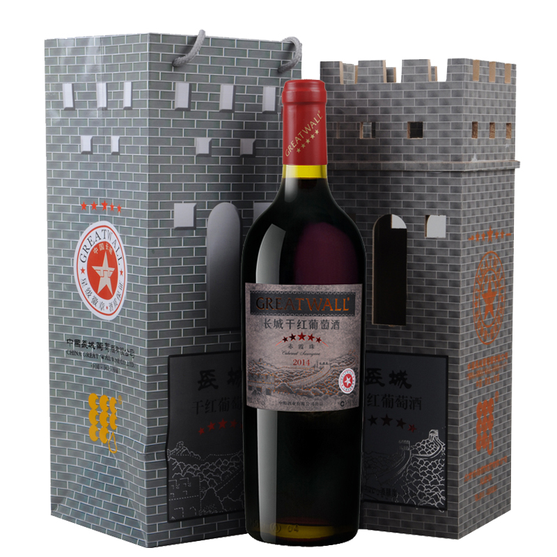 中国长城五星年份城堡木盒干红葡萄酒750ml
