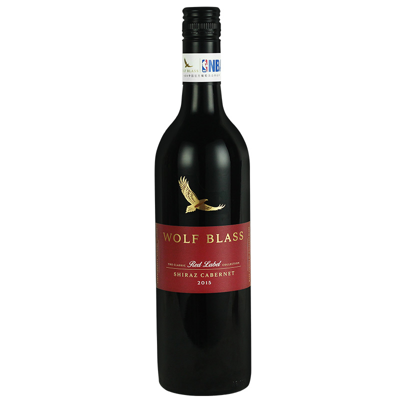 澳洲原瓶进口红酒13.5% (Wolf Blass)纷赋红牌设拉子赤霞珠红葡萄酒750ml