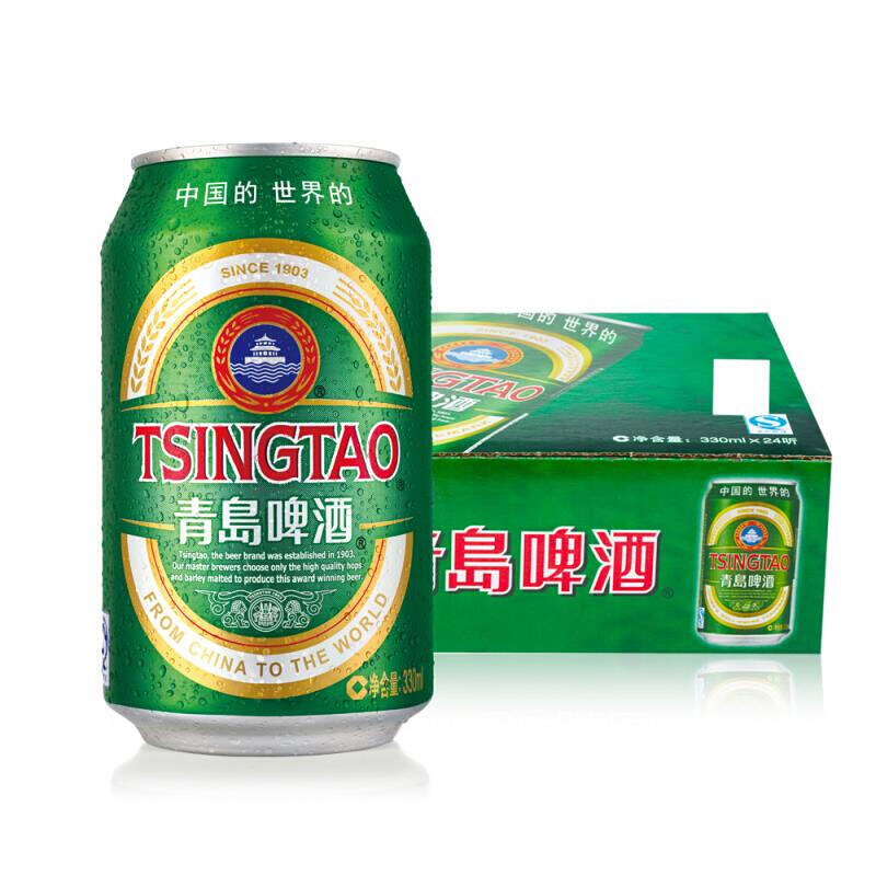 青岛啤酒（Tsingtao）经典11度330ml（24听） 整箱装