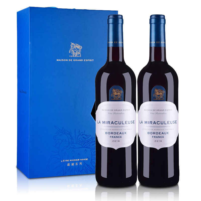 法国光之颂亿幻境系列波尔多红葡萄酒750ml*2双支礼盒