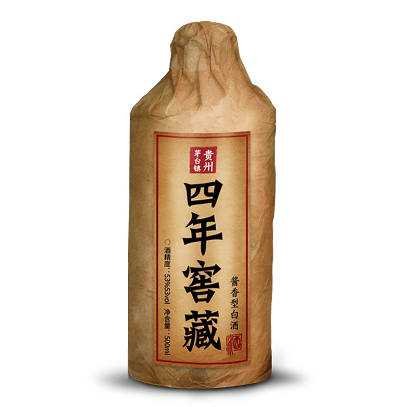 贵州茅台镇酱香型白酒53度纯粮食4年窖藏老酒500ml