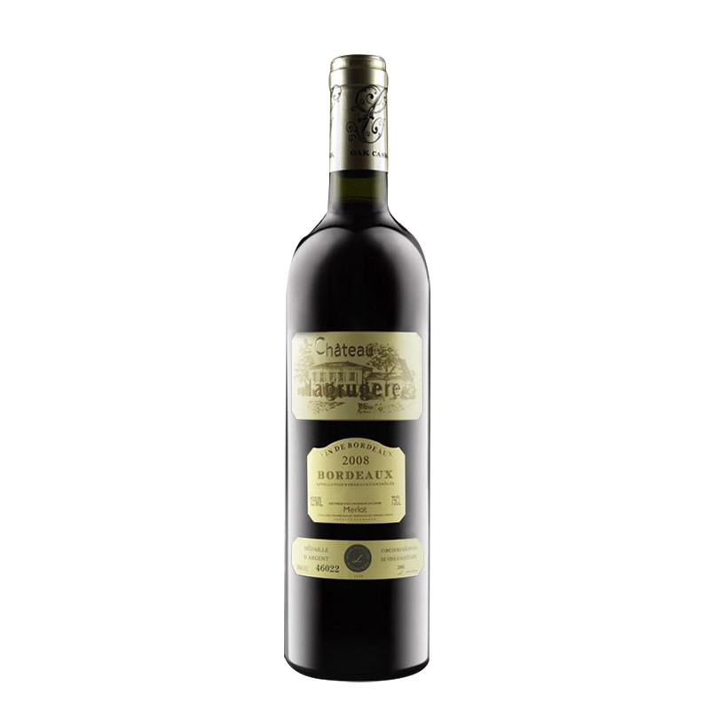 法国波尔多AOC原瓶进口拉福嘉城堡2008干红葡萄酒单支装750ml