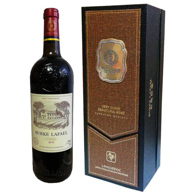 伯克拉斐尊贵黑盒法国原酒进口干红葡萄酒（单瓶装750ml*1瓶）