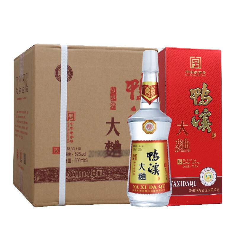 52° 贵州鸭溪大曲（2019年）浓香型高度纯粮国产白酒 礼盒装 500ml*6瓶