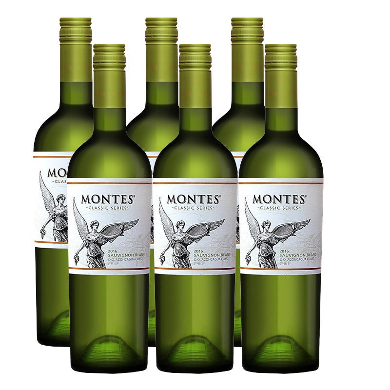 智利进口蒙特斯经典系列长相思干白葡萄酒750ML*6支装