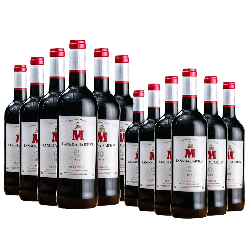【买一箱送一箱】朗格巴顿珍藏法国原酒进口红酒14度干红葡萄酒750ml*6瓶一共得12支