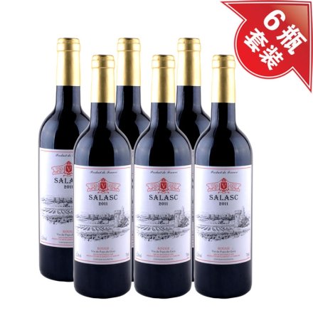 法国萨拉斯干红葡萄酒（6瓶装）送酒刀