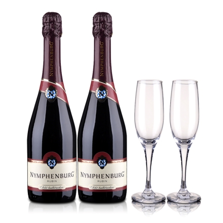 德国侬芬堡红宝石起泡葡萄酒750ml（双瓶套装）+2支酒杯