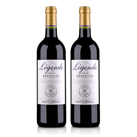 法国拉菲传奇2014波尔多红葡萄酒750ml（双瓶装）