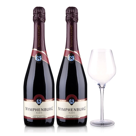 德国侬芬堡红宝石起泡葡萄酒750ml（双瓶装）+手工水晶杯