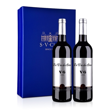【清仓】法国拉维之星银标V6红葡萄酒双支礼盒750ml*2