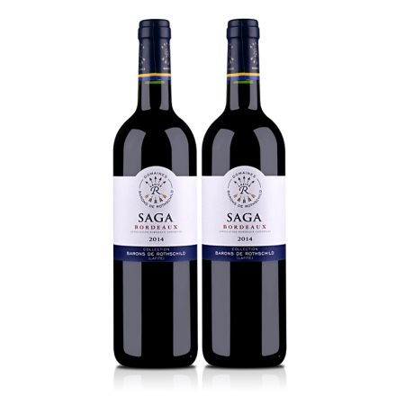 法国拉菲传说2014波尔多红葡萄酒750ml（双瓶装）