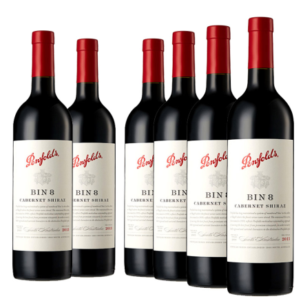 澳大利亚奔富Penfolds8/bin8干红葡萄酒750ml（6瓶装）