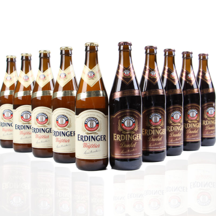 德国进口艾丁格黑白啤酒组合装500ml（10瓶装）