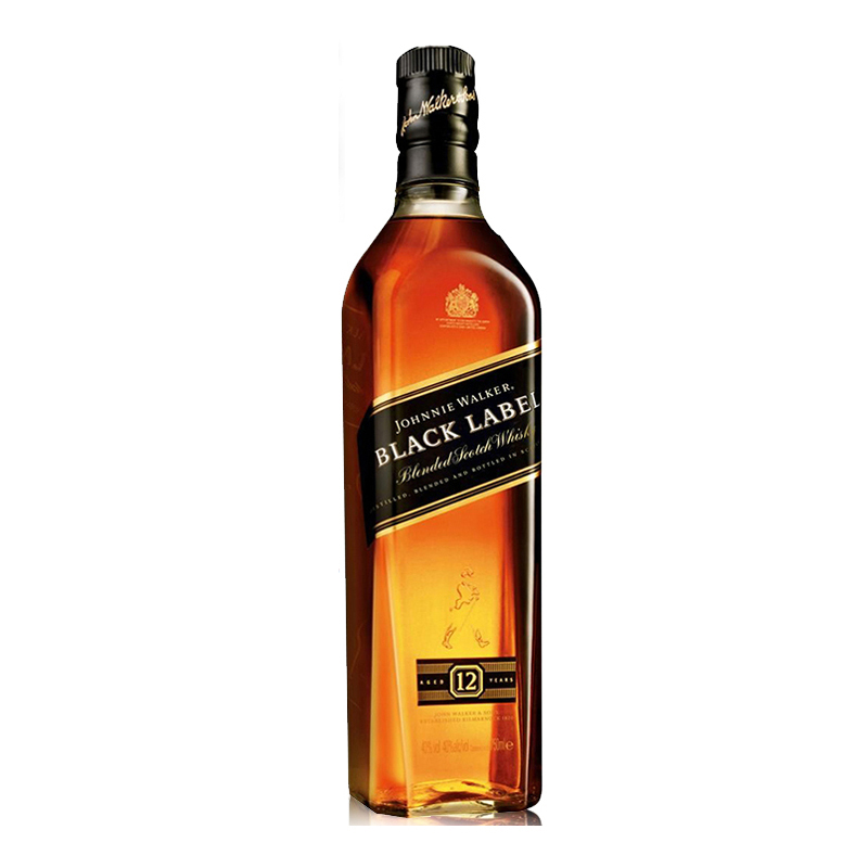 英国进口 烈酒 黑方洋酒鸡尾酒基酒 40度尊尼获加黑牌12年调配型苏格兰威士忌700ml