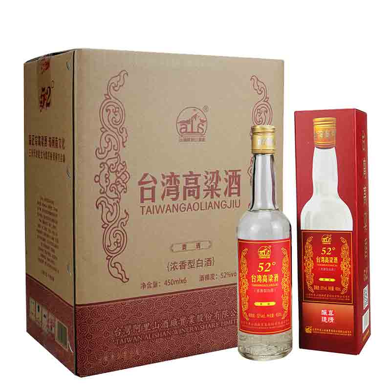 52°台湾阿里山高粱酒贵宾450ml(6瓶装)