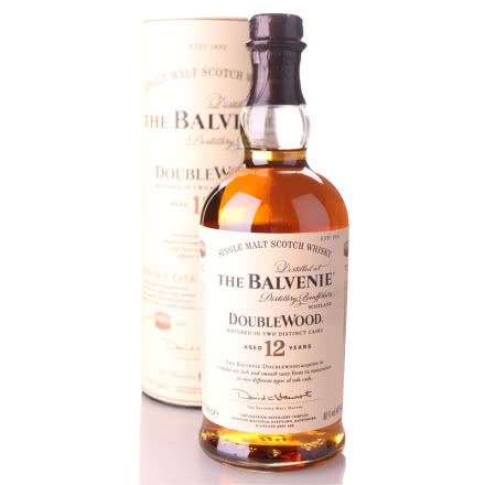 进口洋酒 Balvenie百富12年单一麦芽威士忌酒 双桶陈酿威士忌700ML