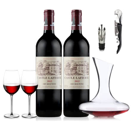 【送礼佳品】法国拉菲堡2015干红葡萄酒750ml（2瓶装）