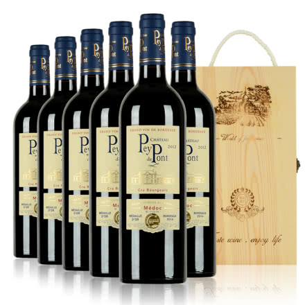 法国原瓶进口红酒中级庄贝桥城堡波尔多干红葡萄酒750ml整箱6支装