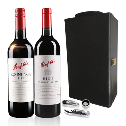 澳大利亚奔富庄园BIN8+寇兰山红葡萄酒（双支礼盒）