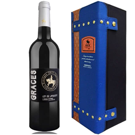 【蓝色经典单支盒】法国（原瓶进口）格拉芙AOP1999干红葡萄酒750ml（单支欧式皮盒）