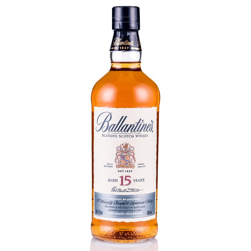 40°英国（Ballantine's）百龄坛15年苏格兰威士忌进口洋酒烈酒700ml