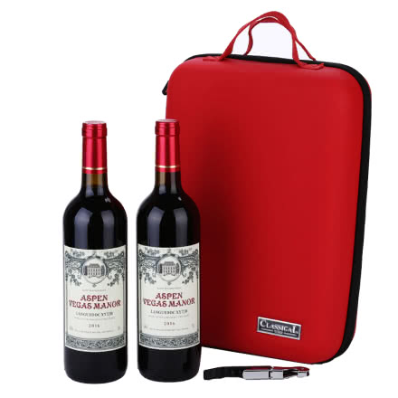 【礼盒】法国红酒法国阿斯维加斯庄园干红葡萄酒(双支个性套装）750ml*2