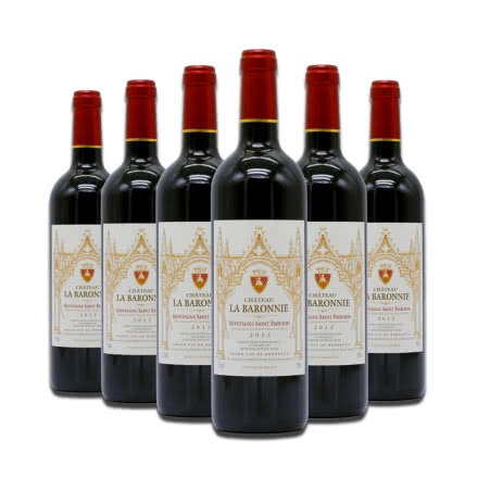 法国整箱红酒法国原瓶进口波尔多圣爱美隆产区AOC男爵城堡干红葡萄酒750ml*6