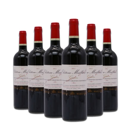 法国整箱红酒法国原瓶进口波尔多格拉夫产区AOC木兰城堡干红葡萄酒750ml*6