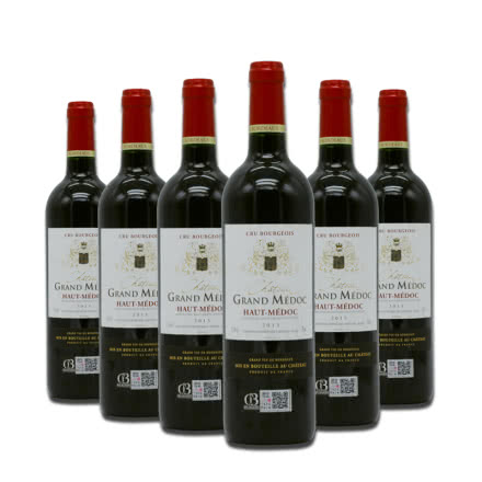 法国整箱红酒法国原瓶进口波尔多上梅多克产区中级庄歌朗城堡干红葡萄酒750ml*6