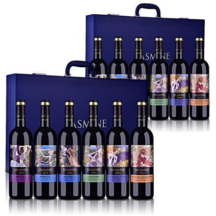 法国整箱装茉莉花6大产区AOP干红葡萄酒礼盒套装750ml*6（升级装限量版）两套