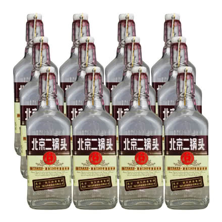 50°北京二锅头永丰牌出口小方瓶清香型白酒500ml(12瓶装)