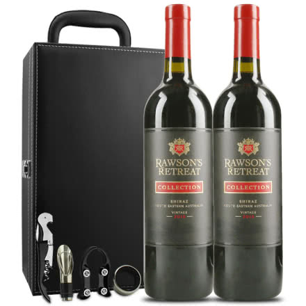 洛神山庄黑金干红葡萄酒 澳洲原瓶进口红酒 双支礼盒装  洛神山庄  750ml （2瓶装）