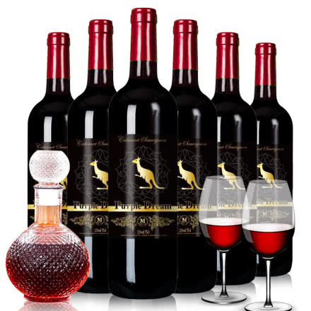智利原酒进口兰卡袋鼠红酒干红葡萄酒750ml*6瓶整箱