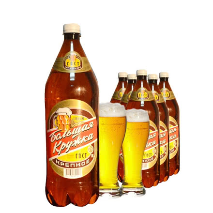 俄罗斯原装进口波罗的海大杯子烈性啤酒1.35L*1瓶