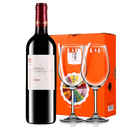 【中级庄】法国进口红酒梅多克图卡斯特隆酒庄2013干红葡萄酒红酒单支装送红酒杯750ml
