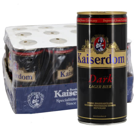 德国啤酒4.7°凯撒Kaiserdom黑啤1000ml*12整箱价