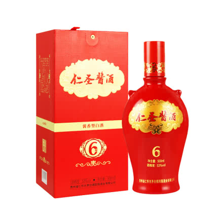 53° 贵州茅台镇 仁圣酱酒 六年 固态纯粮 酱香型白酒 500ml （2013年）
