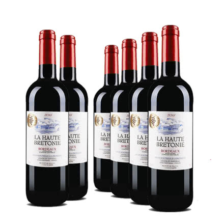 法国红酒法国原瓶进口波尔多AOC尚贝隆干红葡萄酒 750ml （6瓶装）