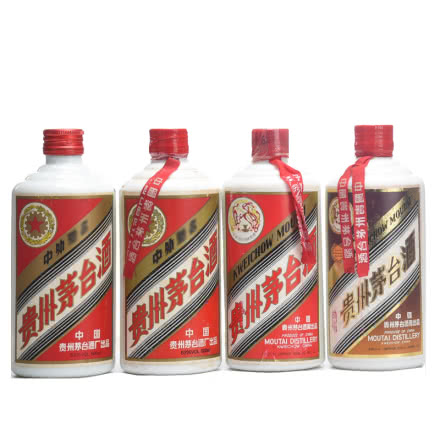 53°贵州茅台酒（铁盖+红皮铁盖+白皮+珍品）500ml（90年代）4瓶